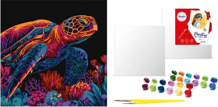 Pittura con i numeri: tartaruga misteriosa 30 × 30 cm