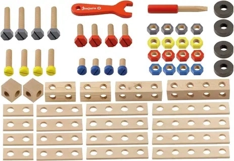 Jeujura costruzioni in legno per piccoli tuttofare – 60 pezzi