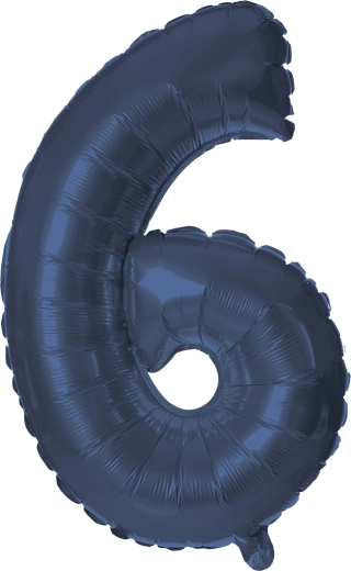 Palloncino in foil numero 6 30 cm blu TORO