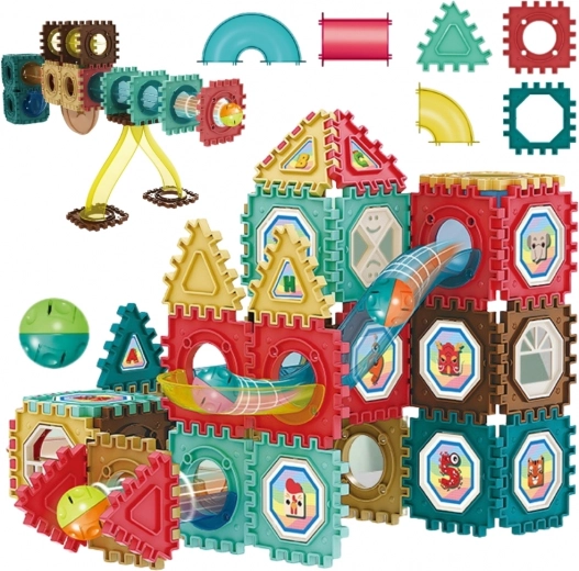 Costruzioni magnetiche 3D – pista per biglie 68 pezzi WOOPIE