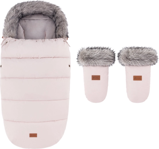 PETITE&MARS sacco termico invernale Comfy 4v1 con guanti per passeggino Fjora Rose Petal