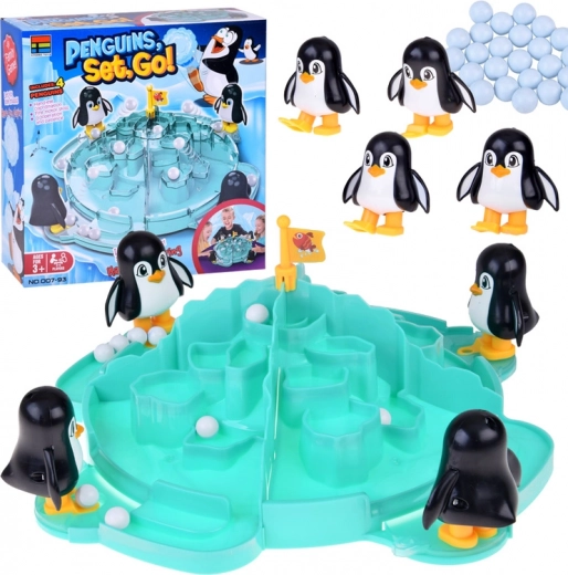 Gioco da tavolo per famiglie Pinguini all’attacco – battaglia di palle di neve sul ghiaccio