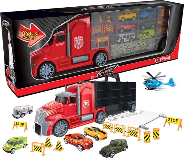 City Service bisarca con auto e elicottero 55 cm