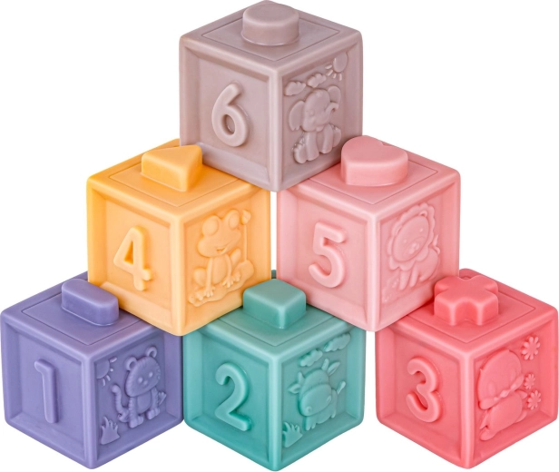 Morbidi cubi in silicone con rilievi per l’apprendimento sensoriale