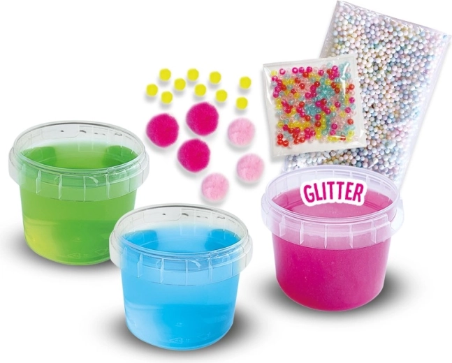 Tre colori di slime da mescolare