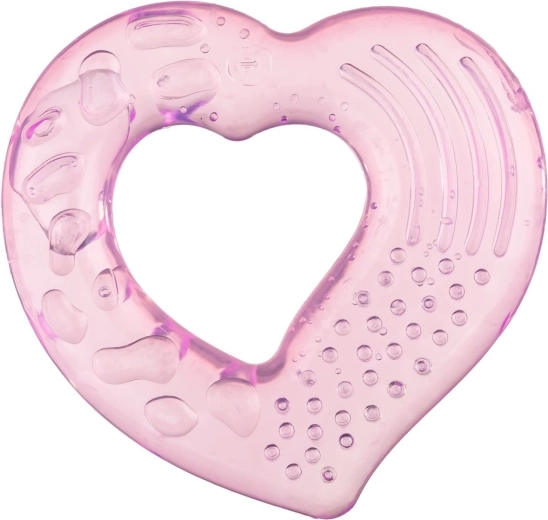 Massaggiagengive refrigerante Akuku a forma di cuore rosa