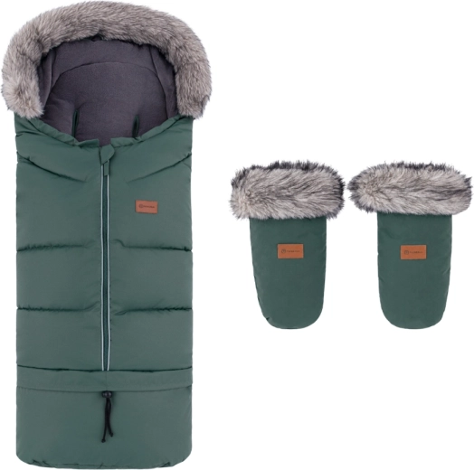 Petite&Mars sacco invernale Arctic 4v1 con guanti per passeggino Fjora, kaki