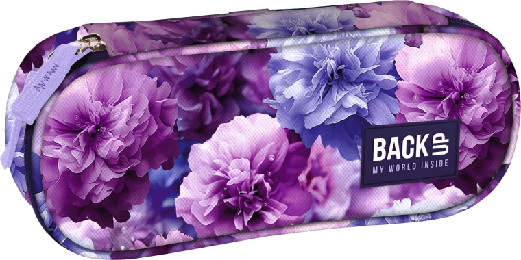 Astuccio scolastico tipo etui BackUP fiori viola
