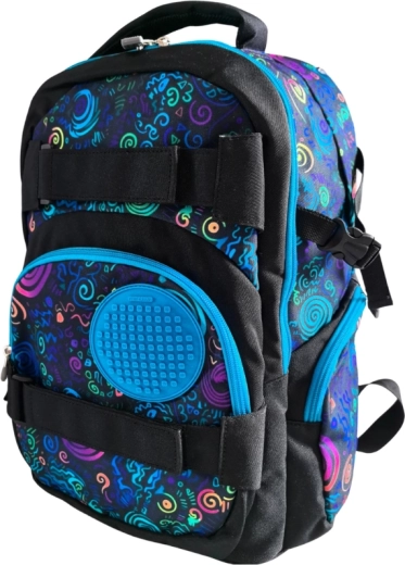 Zaino per studenti Pixie Crew blu Spiral Magic con 100 pixel