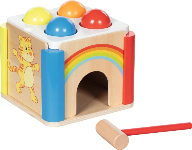 Cubo in legno da martellare Rainbow con pannelli laterali intercambiabili - 1 pezzo