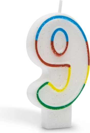 Candela per torta a forma di numero 9