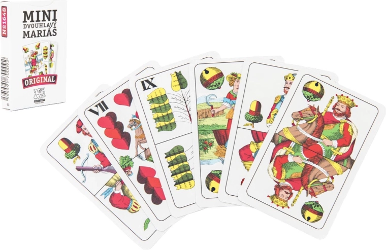 Mini carte da Mariáš a doppia testa (32 pz) in scatolina di carta