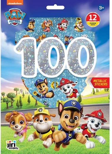 Adesivi metallici e fogli da colorare Paw Patrol (100 pz)