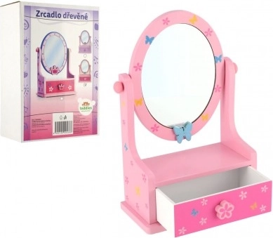 Portagioie in legno con specchio per piccole principesse