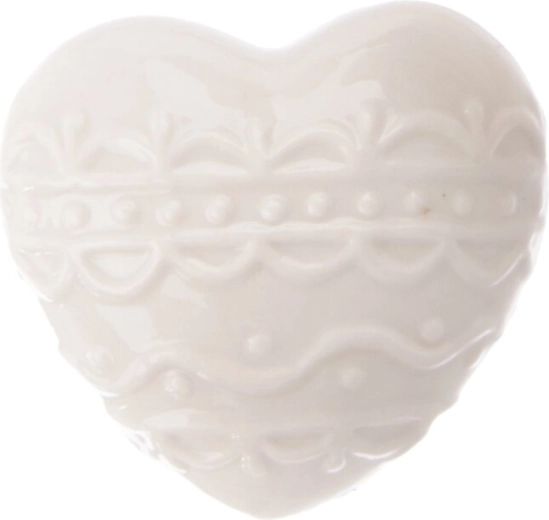 Cuore in porcellana bianca 6 × 4 × 6 cm