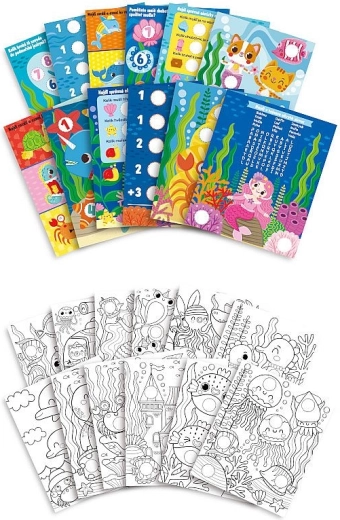 Foglio attività e da colorare con il mondo sottomarino