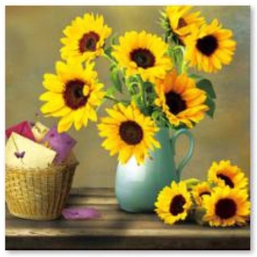Mosaico diamantato (diamond painting) bouquet di girasoli 30 × 30 cm
