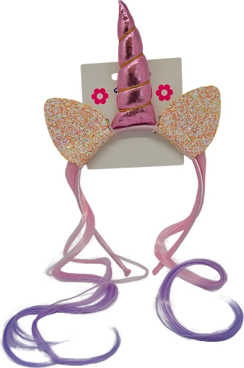 Cerchietto unicorno con ciocca colorata per bambini