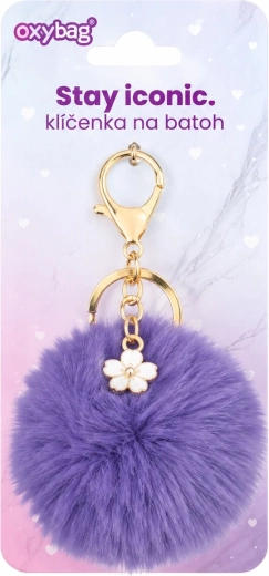 Portachiavi fashion Oxybag con pon pon viola