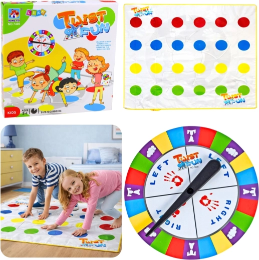 Gioco di movimento per famiglie Twist Fun – tappetino colorato con spinner