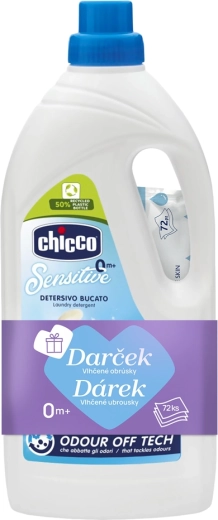 Chicco gel lavante Baby Sensitive 1,5 l + salviettine umidificate 72 pz gratis