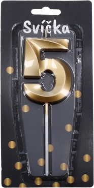 Candela party numero 5 dorata