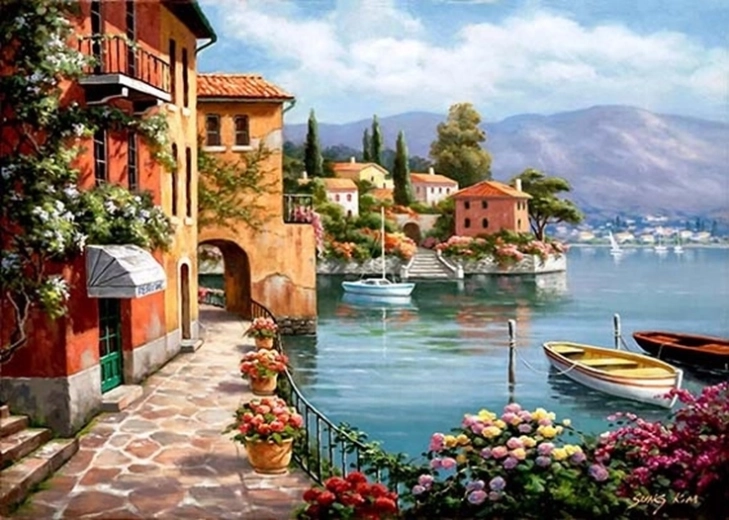 Norimpex Dipingi con i numeri Vista sulla città 40 × 50 cm
