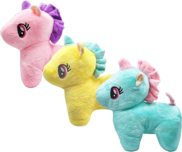 Cavallino di peluche con occhi ricamati 17 cm