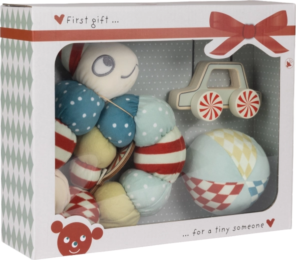 Set sensoriale regalo con bruco, pallina e macchinina Micki