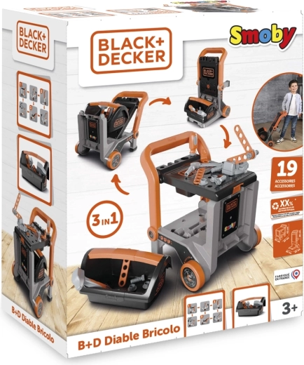 Carrello da officina Black+Decker 3 in 1 con box porta attrezzi