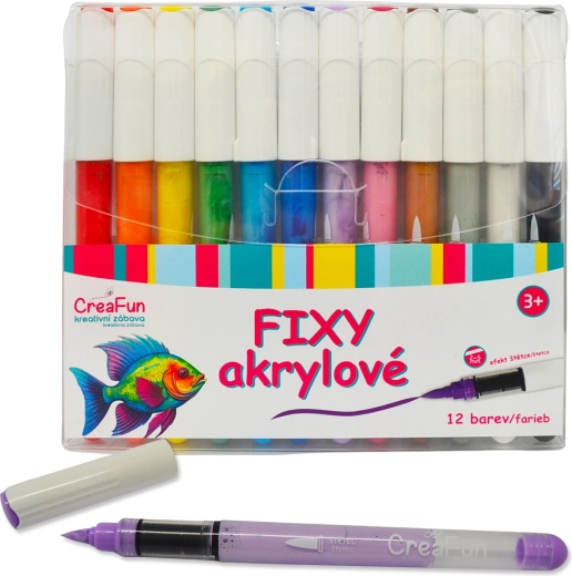 Pennarelli acrilici CreaFun 12 colori