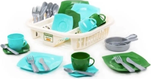 Set Safari scolapiatti con stoviglie