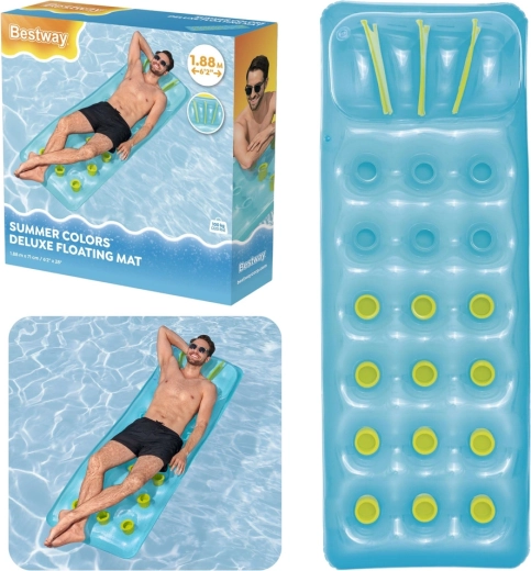 Materassino gonfiabile galleggiante Bestway Summer Colors Deluxe blu