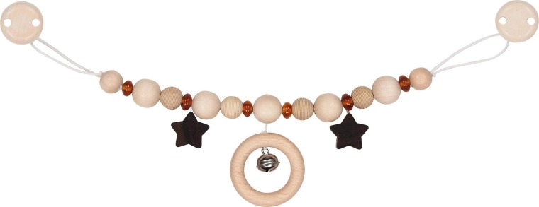 Catenella per ciuccio con ambra e clip Goki - 1 pezzo