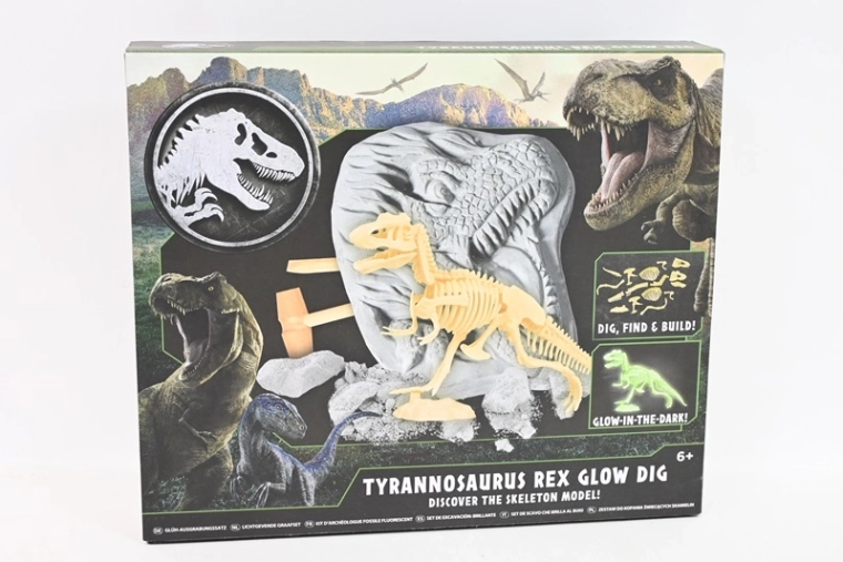 Jurassic World piccolo paleontologo – scavo dello scheletro di T-Rex fosforescente al buio