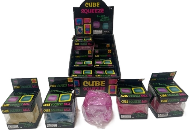 Pallina antistress da spremere a forma di cubo - 1 pezzo