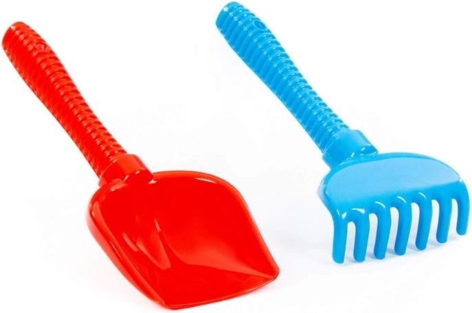 Set da sabbia con paletta e rastrello