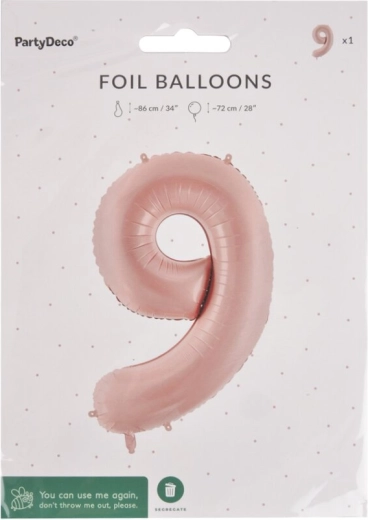 Palloncino in foil numero 9 beige 72 cm