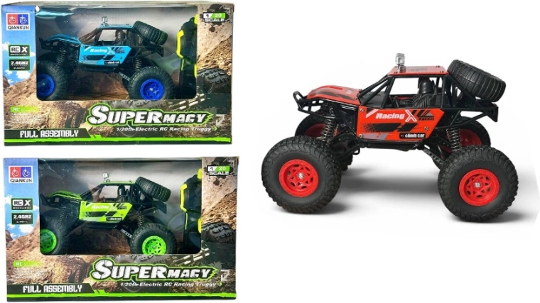 Auto fuoristrada truggy radiocomandata 1:20 con caricatore