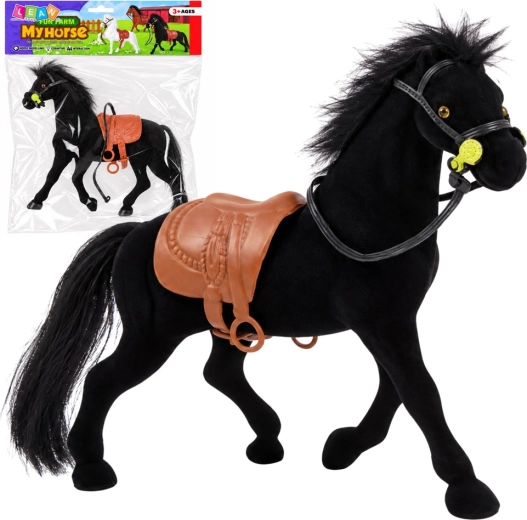 Figura vellutata di cavallo nero Fattoria