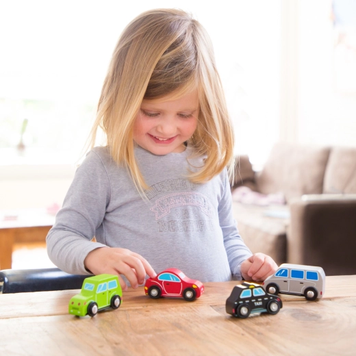 Set di mini automobiline in legno - 4 pezzi
