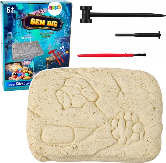 Set archeologico di cristalli dalla miniera di gemme
