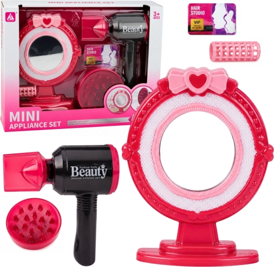 Set da parrucchiere per bambini con specchietto e phon con luci e suoni