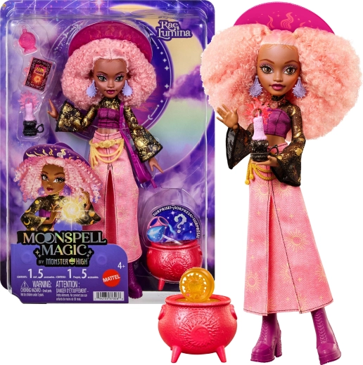 Monster High Moonspell Magic bambola Rae Lumina 26 cm con accessori