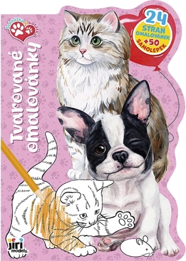 Coloring book sagomato con cuccioli e gattini