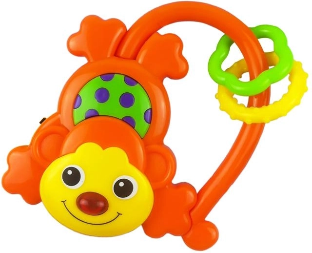 Sonaglio per bambini con suono Baby Mix scimmietta arancione