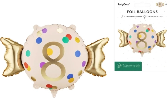 Palloncino in foil a forma di caramella 61 × 37 cm (mix di colori)