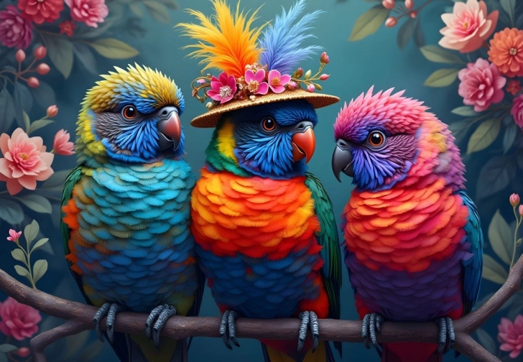 Puzzle Bluebird Pappagalli arcobaleno 1000 pezzi