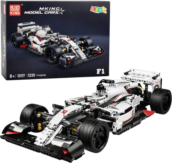 Set di costruzione di un'auto da corsa F1 bianco-rossa, 1235 pezzi