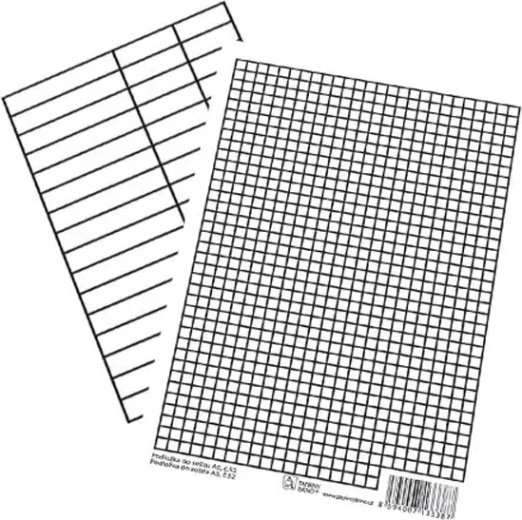 Sottomano per quaderno A5 – righe e quadretti - 1 pezzo
